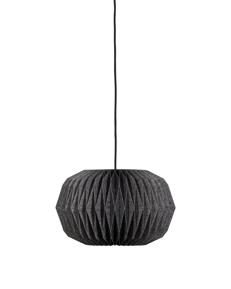 Globe Hängelampe aus Papier, Schwarz