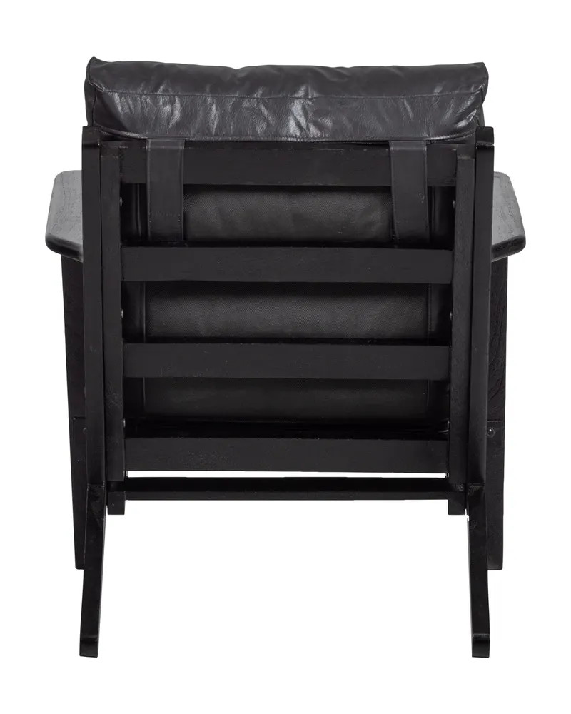 Houston Sessel, Schwarz mit Lederbezug, Ansicht 4