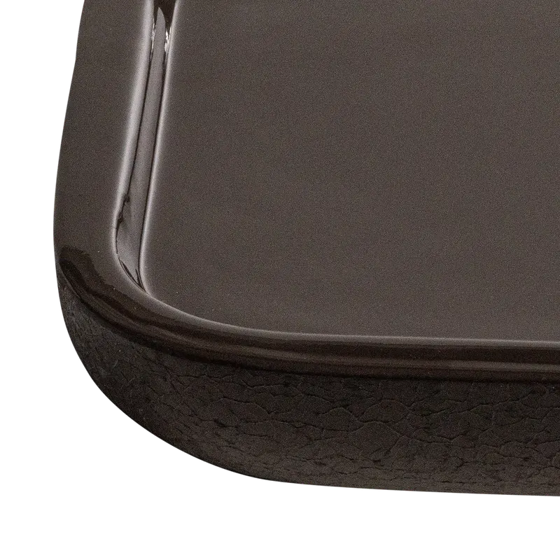Ikai Serviertablett mit erhöhtem Rand, Dunkelbraun, Detail