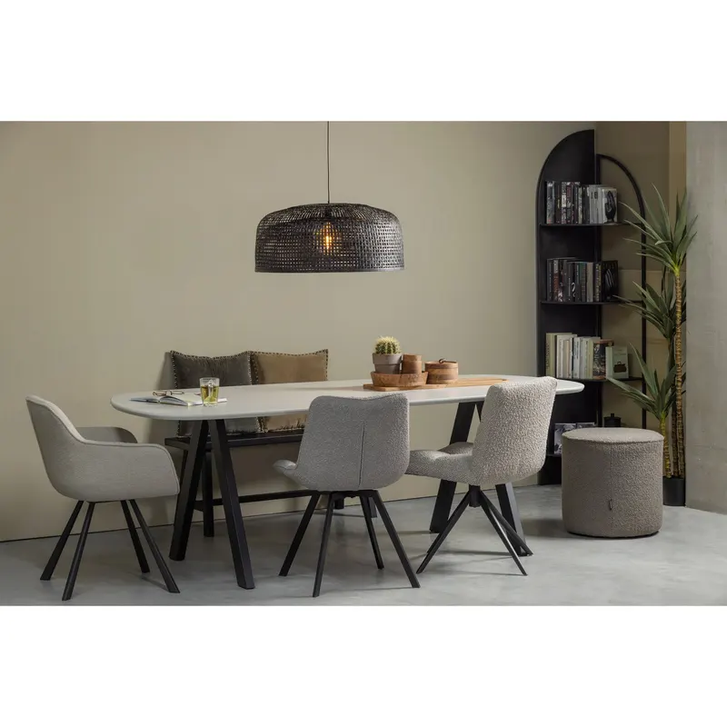 Imme Sitzbank, Schwarz, 110 cm, im Wohnraum, Ansicht 2