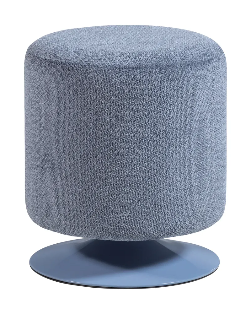 Islen Hocker mit Drehfuß aus Bouclé, Hellblau