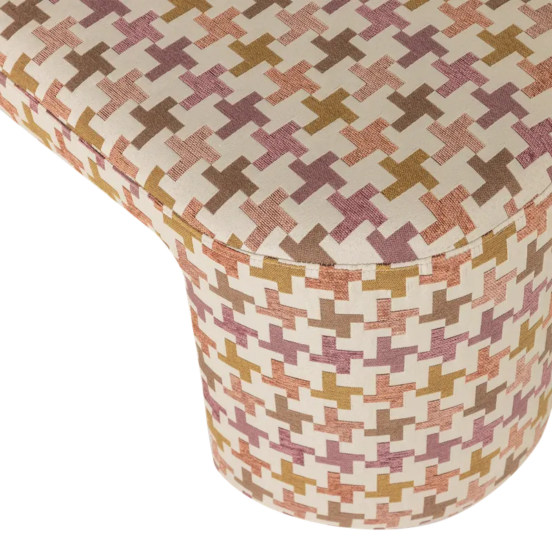 Jacob Sitzbank, gepolstert, Rosa, Detail, Ansicht 1