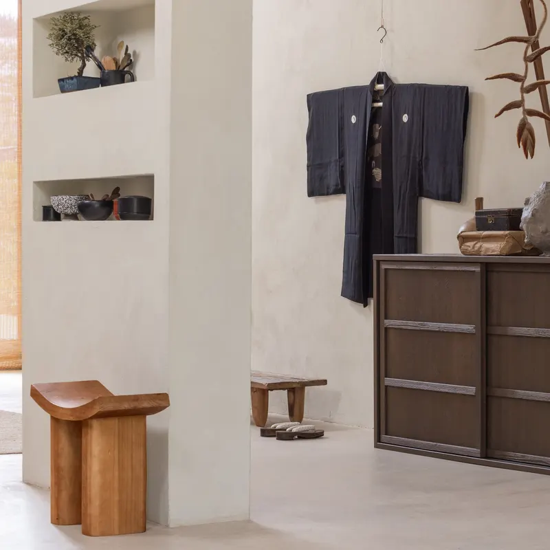 Japan Hocker, Natur, im Wohnraum