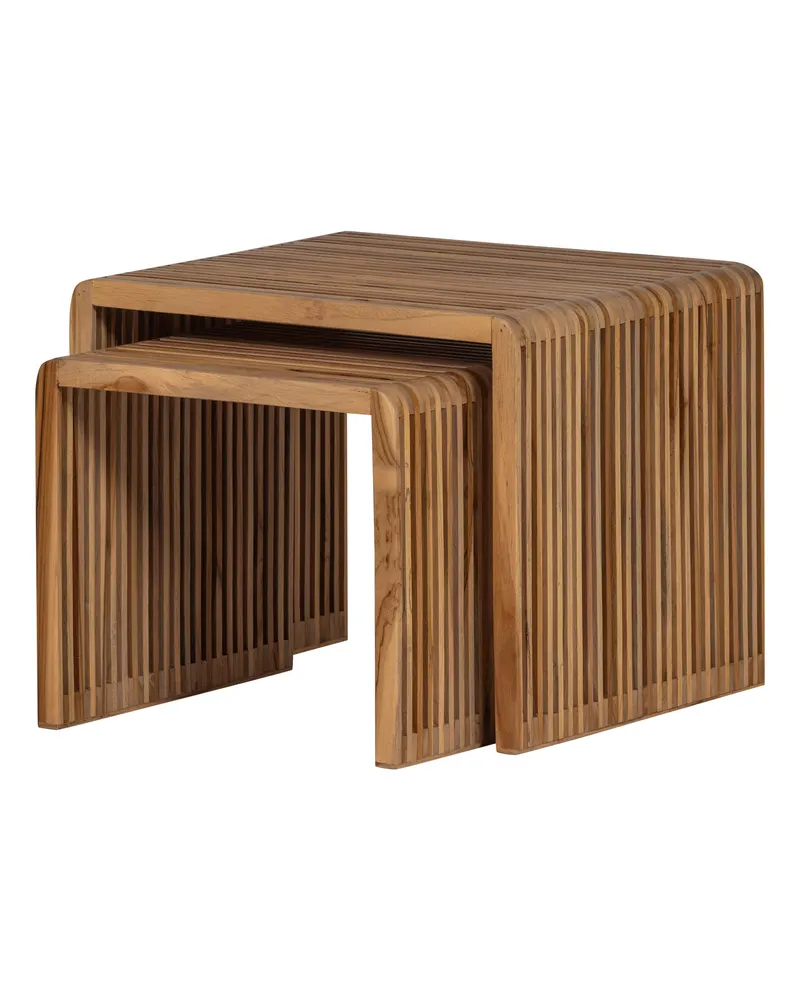 Jasmijn Beistelltisch-Set aus Teak, 2er-Set