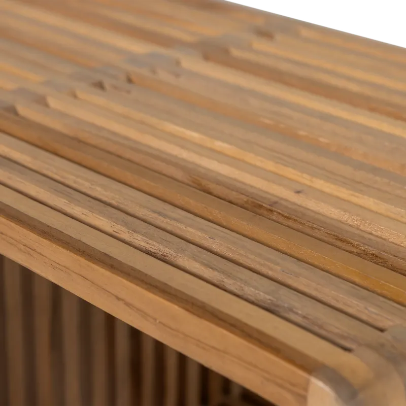 Jasmijn Beistelltisch-Set aus Teak, Braun, Detail, Ansicht 2