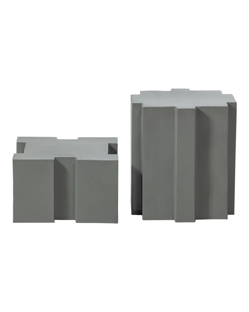Jasmir Beistelltisch-Set aus Metall, Grau, Ansicht 2