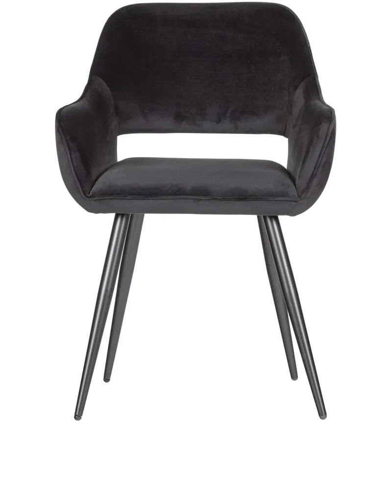 Jel Esszimmerstuhl-Samt, Schwarz, 2er-Set, Ansicht 2