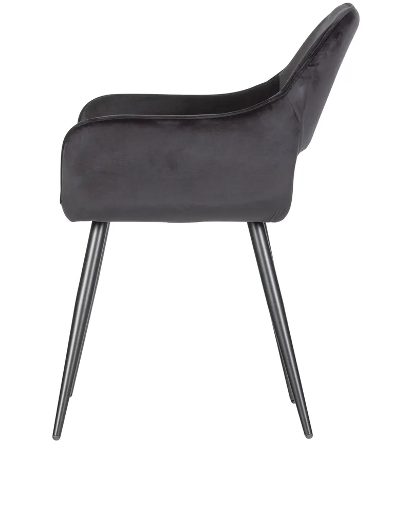Jel Esszimmerstuhl-Samt, Schwarz, 2er-Set, Ansicht 4