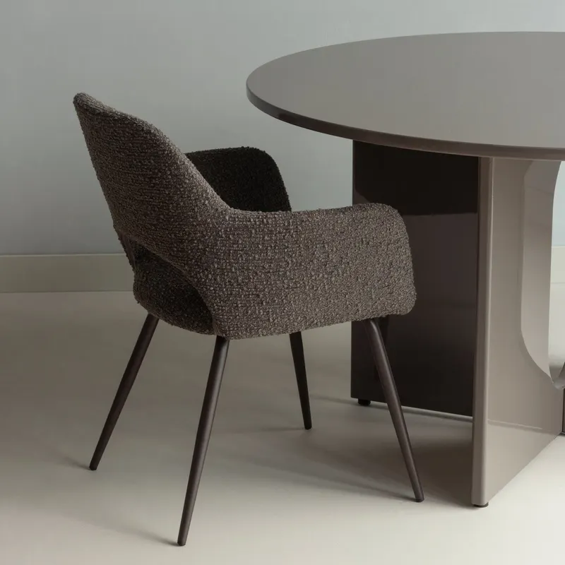 Jenny Esszimmerstuhl Bouclé 2er-Set, Braun-melange, im Wohnraum