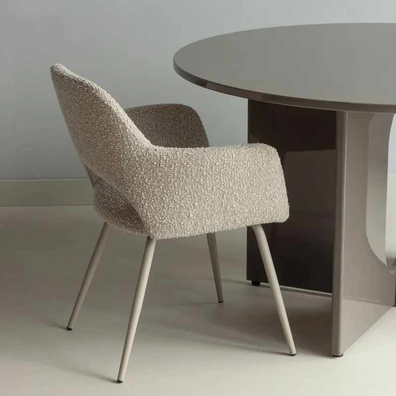 Jenny Esszimmerstuhl Bouclé 2er-Set, Sand melange, im Wohnraum