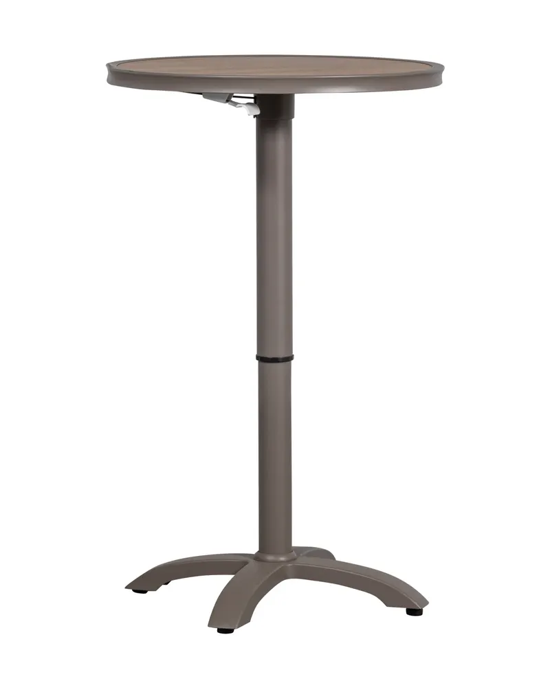 Jeppe höhenverstellbarer Garten-Bartisch aus Aluminium, Braun/grau, Ansicht 2