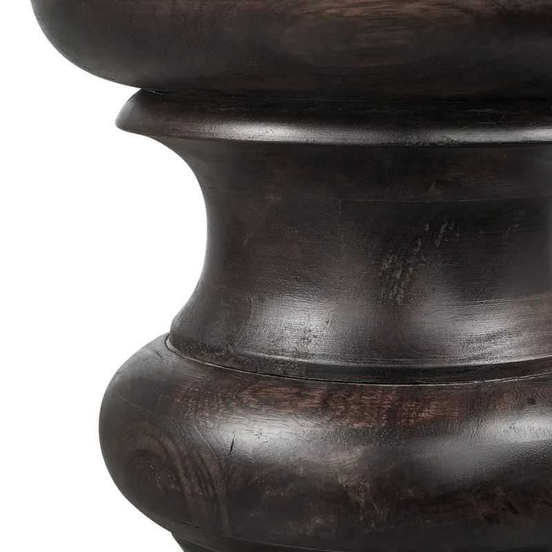 Jonah Beistelltisch aus Mangoholz, Dunkelbraun, Detail, Ansicht 2