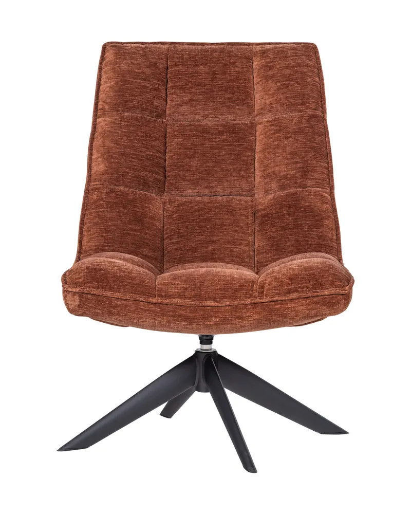 Jouke Drehsessel mit gegliederter Polsterfläche, Rostbraun · Chenille, Ansicht 2