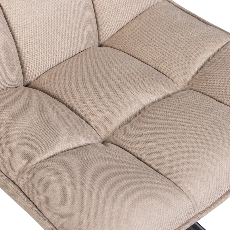 Jouke Drehsessel mit gegliederter Polsterfläche, Warmer sand · Polyester, Detail