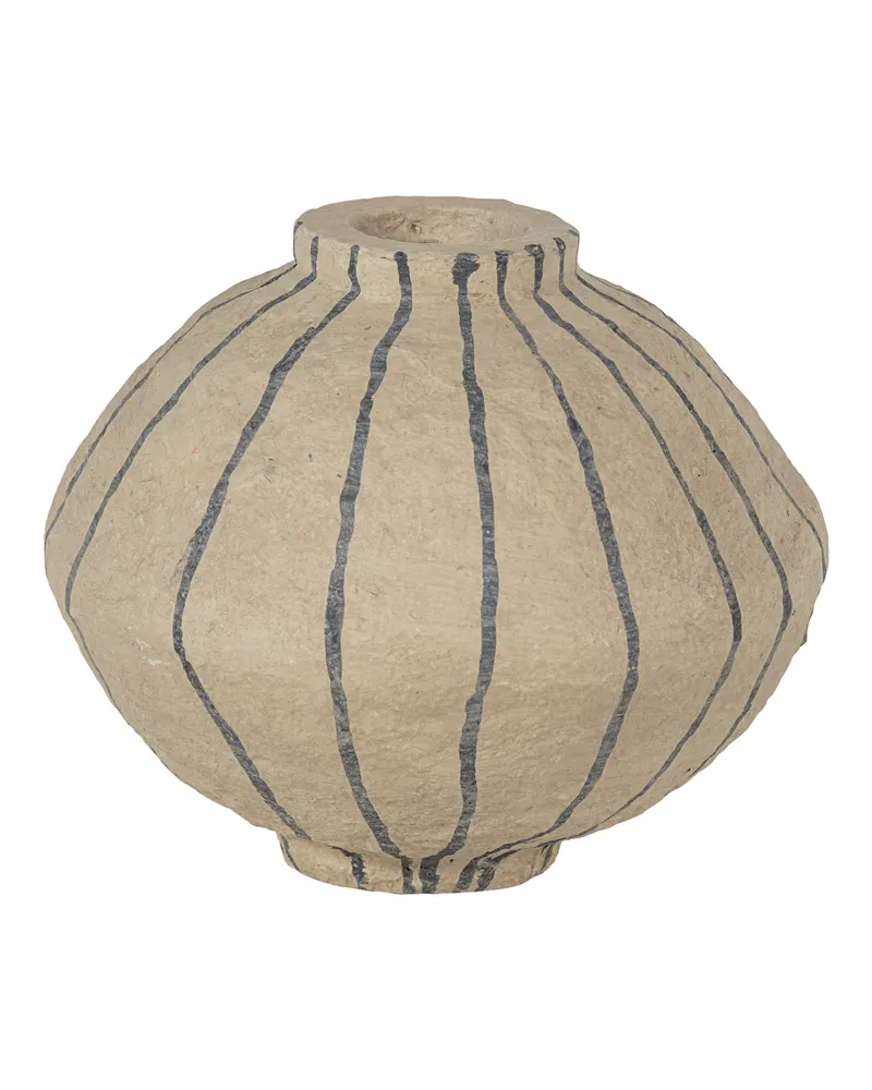 Karo Vase aus Pappmaché, Sand