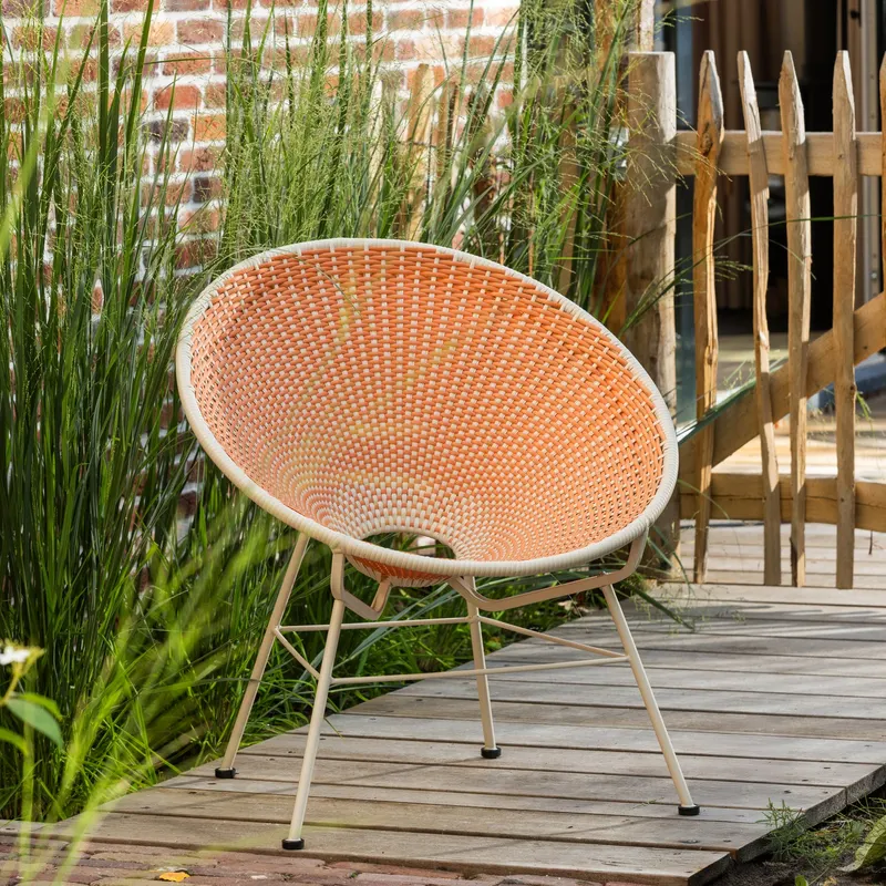 Kazoun Gartensessel aus Kunststoff, Orange, im Wohnraum, Ansicht 1