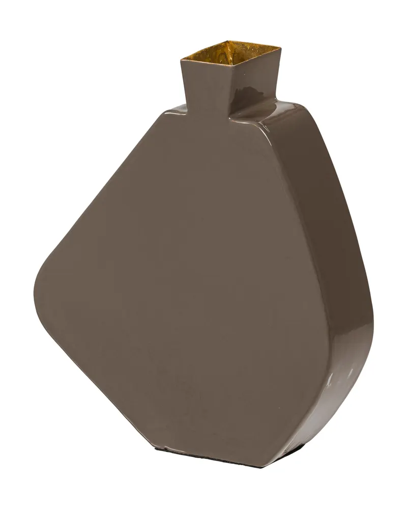 Kimi Vase aus Metall, Mokkabraun, Ansicht 1