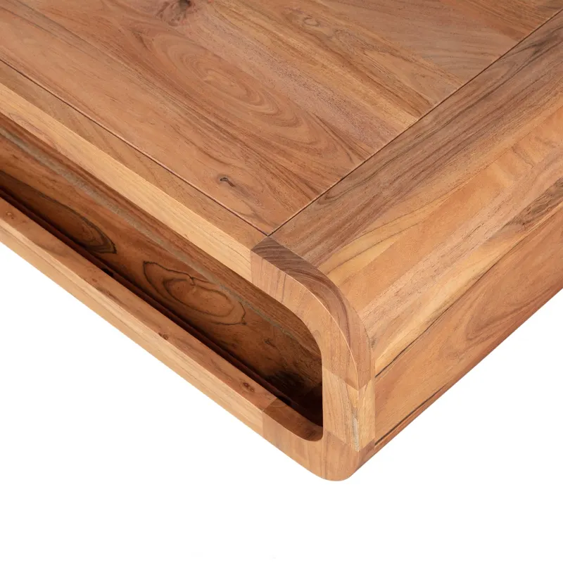 Kin Couchtisch aus Akazie mit offenem Zwischenraum, Natur, Detail, Ansicht 1