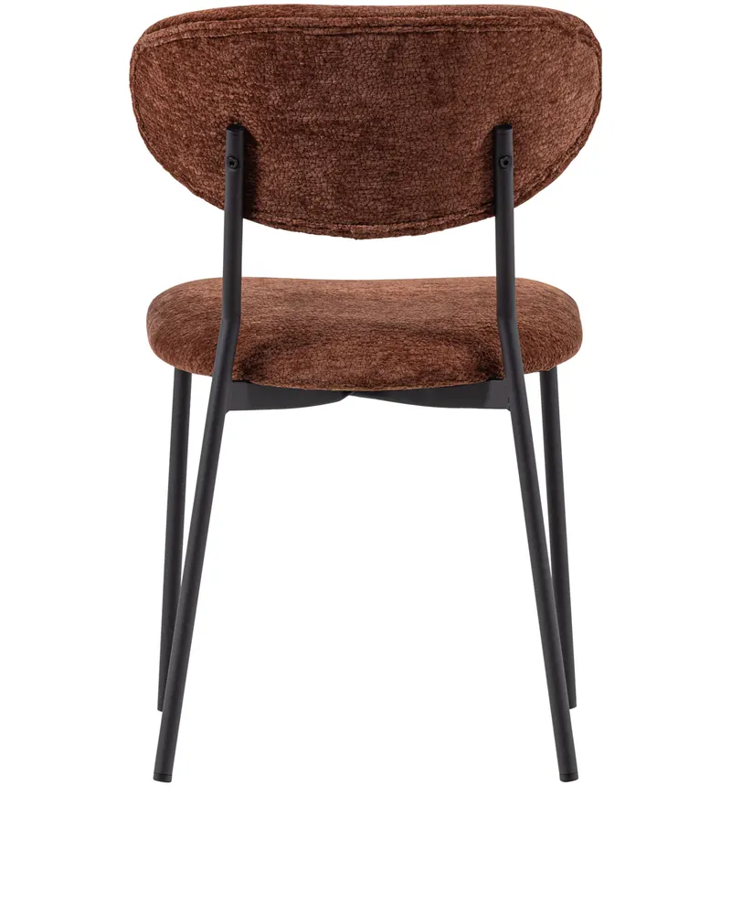 Kjeld Esszimmerstuhl aus Chenille, Braun, Ansicht 4