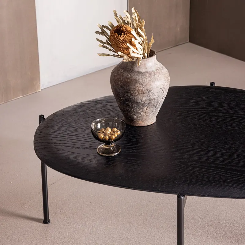 Kota Couchtisch mit Furnierplatte, im Wohnraum, Ansicht 2