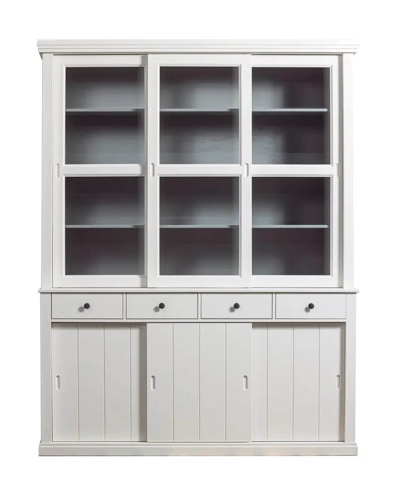 Lagos Vitrine mit Schiebetüren, Weiß, Ansicht 2