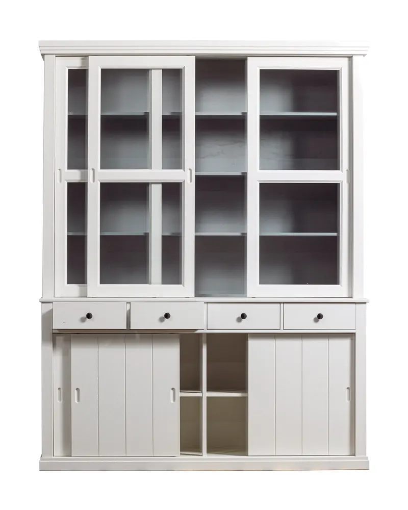 Lagos Vitrine mit Schiebetüren, Weiß, Ansicht 3