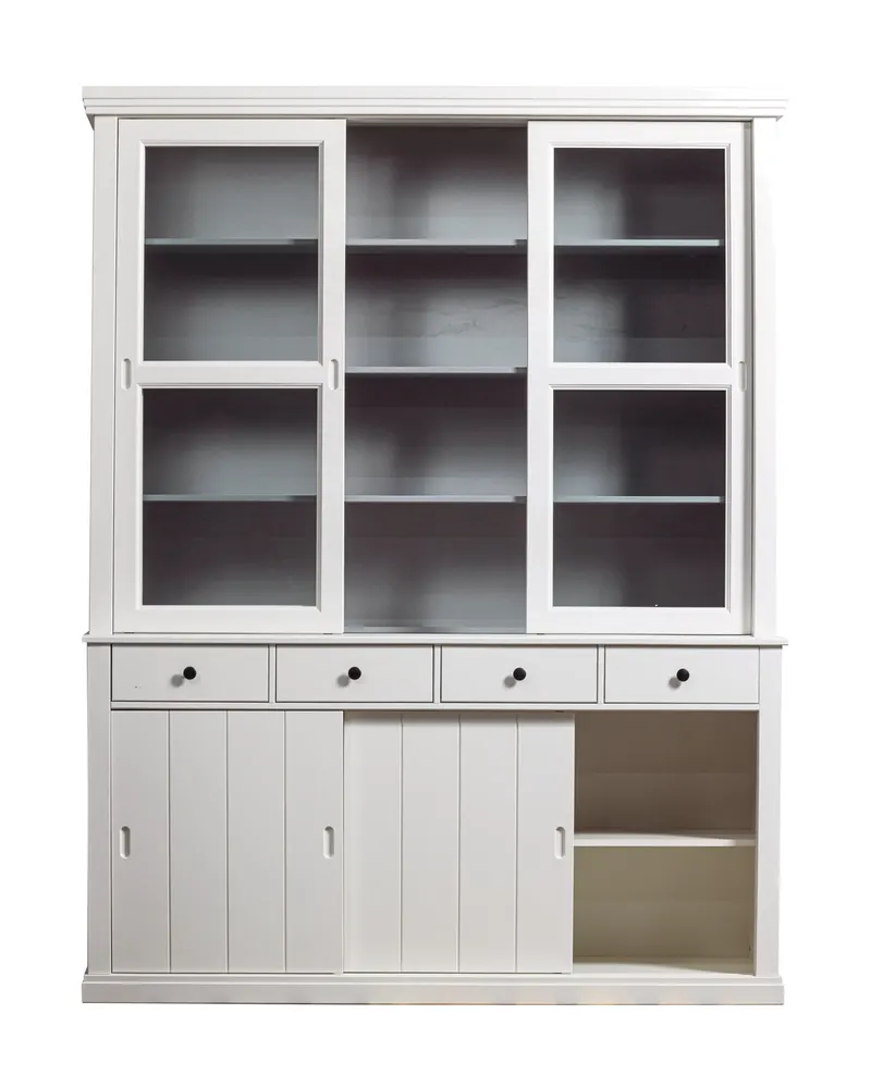 Lagos Vitrine mit Schiebetüren, Weiß, Ansicht 4