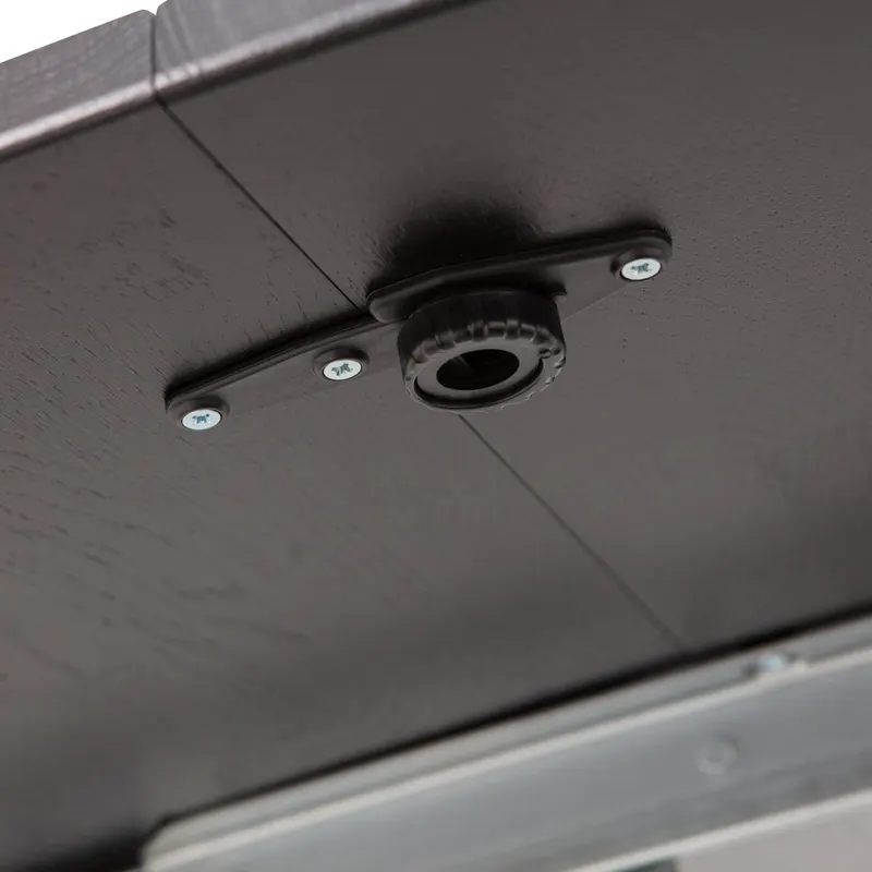 Lange Jan ausziehbarer runder Esstisch aus Eiche, Blacknight, Detail, Ansicht 1