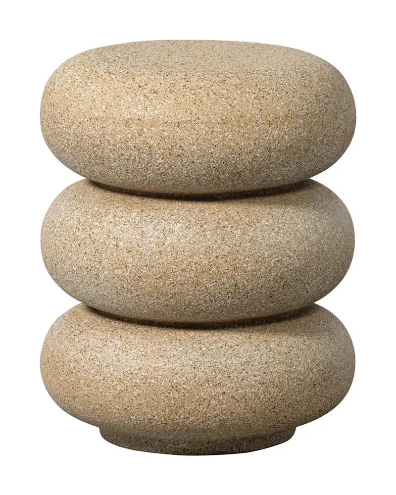 Laurel Beistelltisch mit gestapelter Form, Beige