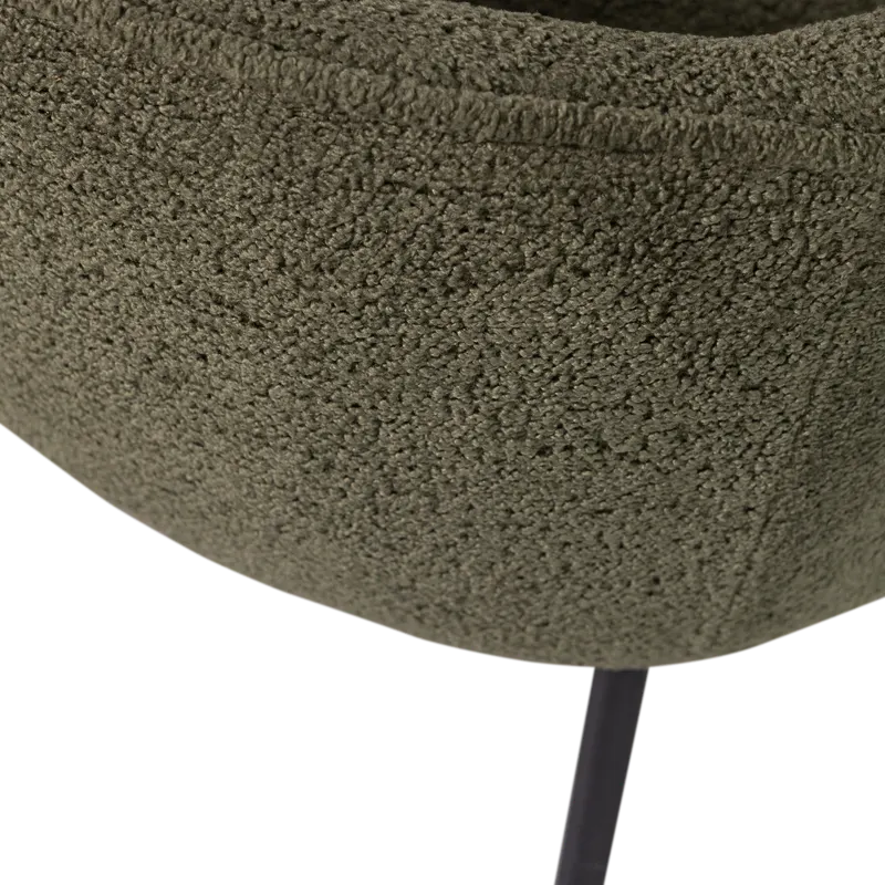 Leon Esszimmerstuhl mit Bouclé-Bezug, Waldgrün, Detail, Ansicht 2
