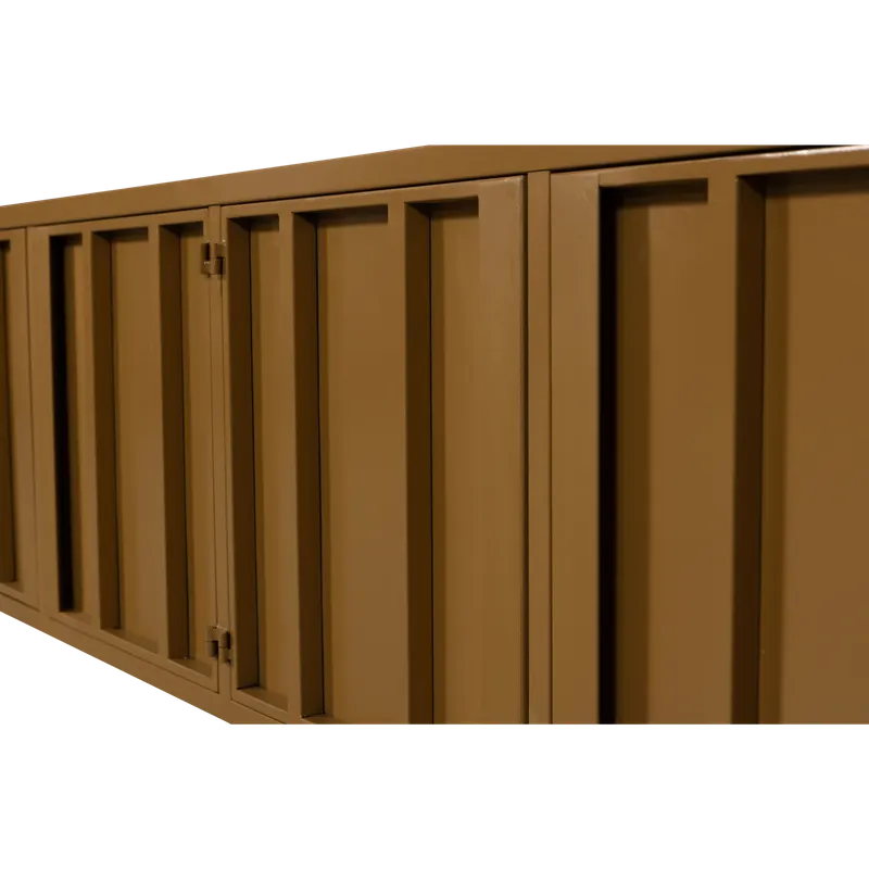 Level TV-Möbel mit Türen und Kabelöffnungen, Honiggelb, Detail, Ansicht 1