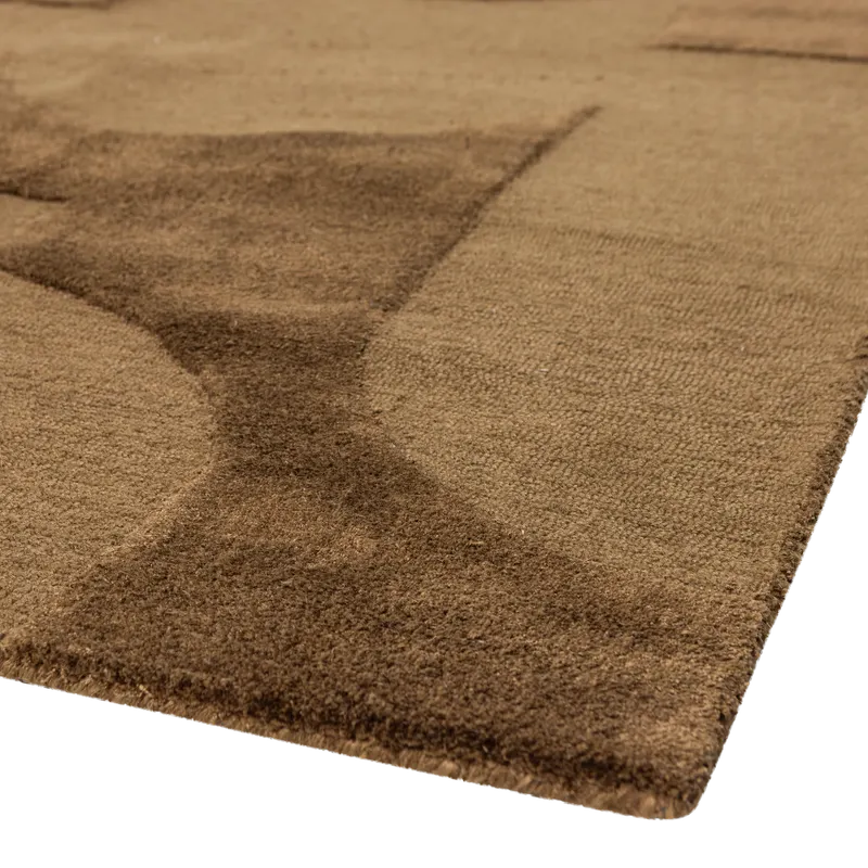 Livo Teppich aus Viskose-Woll-Mix, Braun, Detail, Ansicht 1