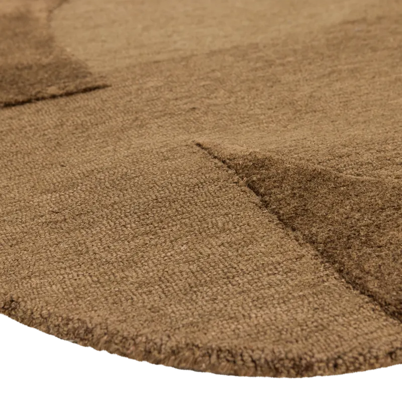 Livo Teppich aus Viskose-Woll-Mix, Braun, Detail, Ansicht 2