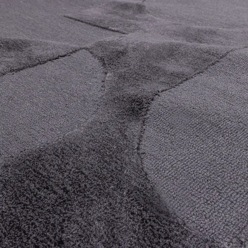 Livo Teppich aus Viskose-Woll-Mix, Grau, Detail, Ansicht 2