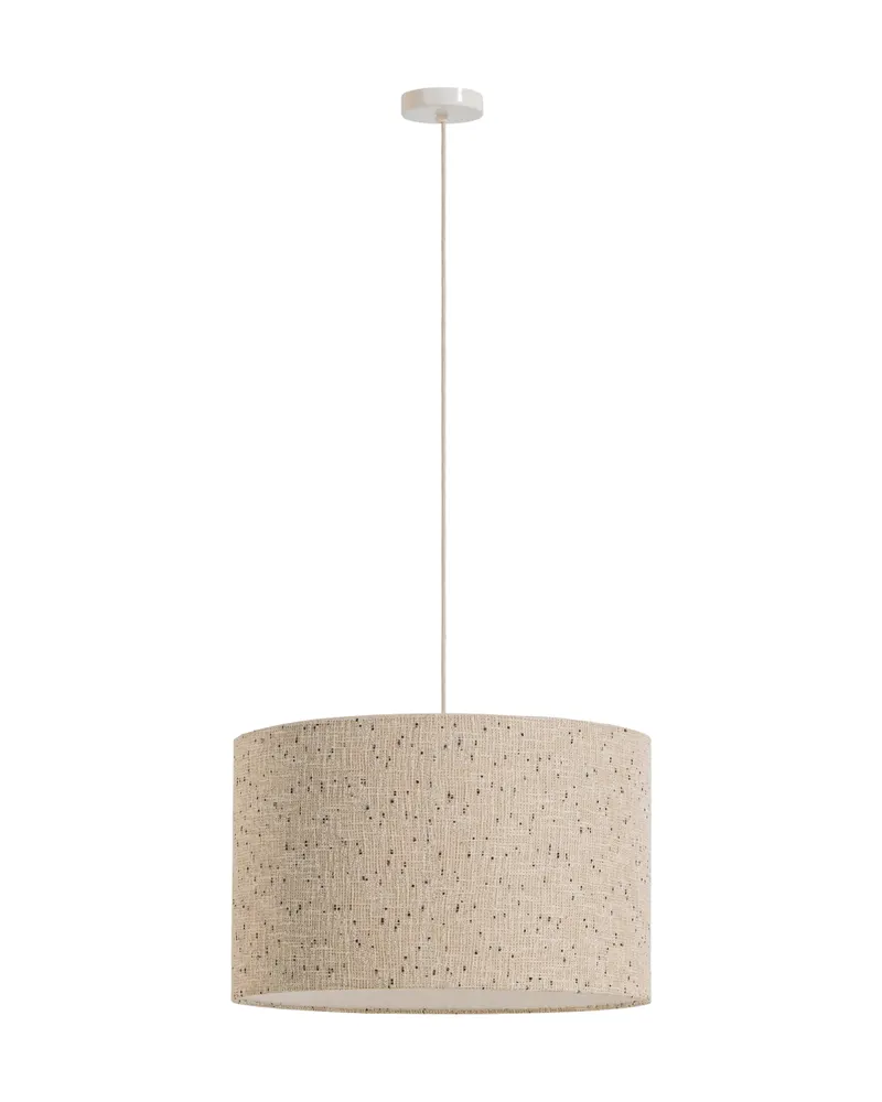 Loft Hängelampe mit Bouclé-Schirm, Natur mit tupfen
