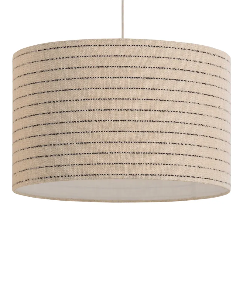 Loft Hängelampe mit Bouclé-Schirm, Natur mit Streifen, Ansicht 2