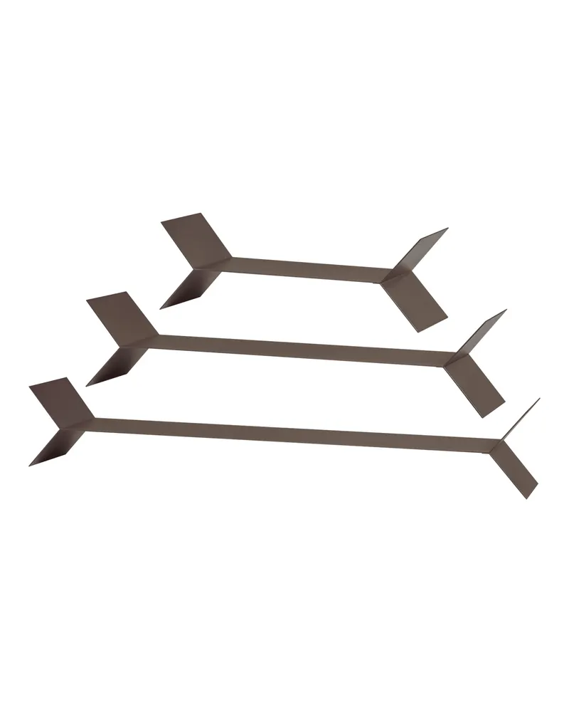 Lorin Wandregal-Set aus Metall, Mokkabraun