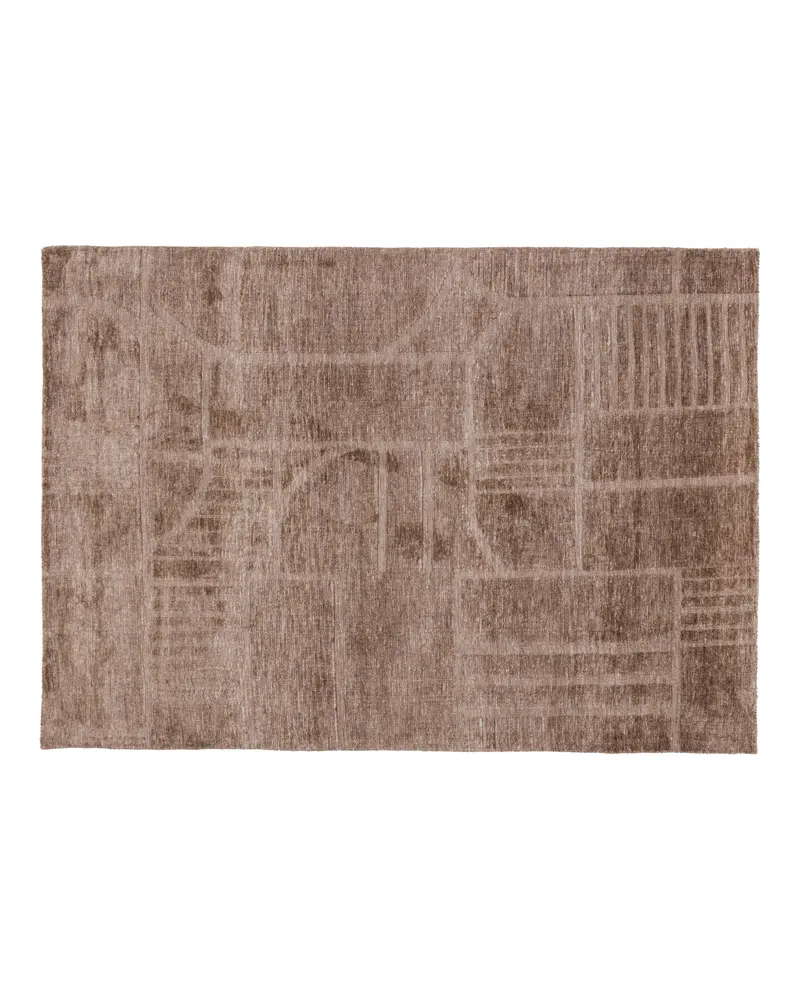Lovi Teppich mit grafischem Muster, Taupe
