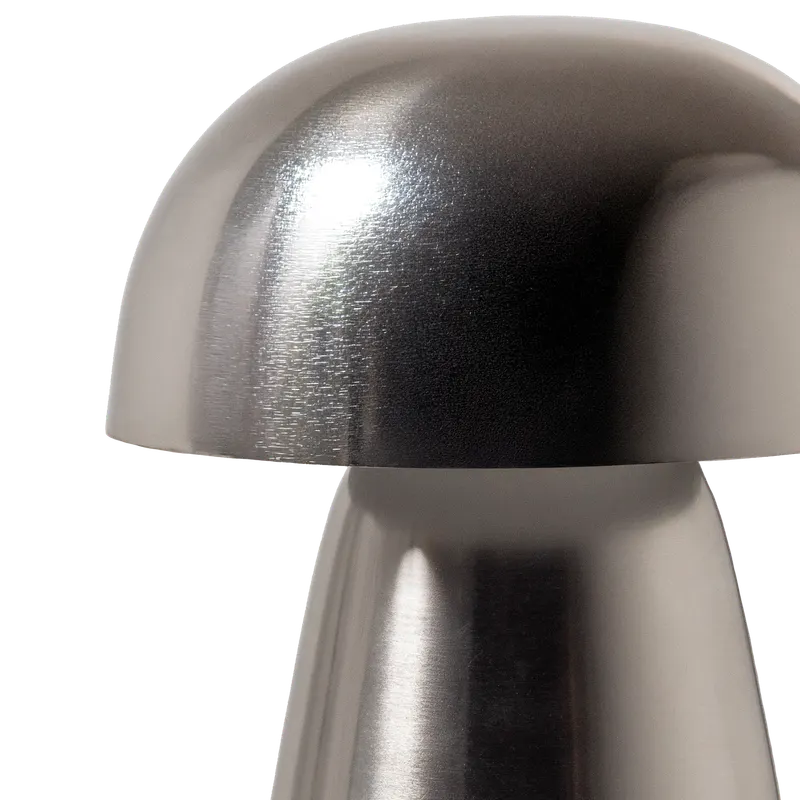 Lumor Tischlampe in Pilzform, Chrom, Detail