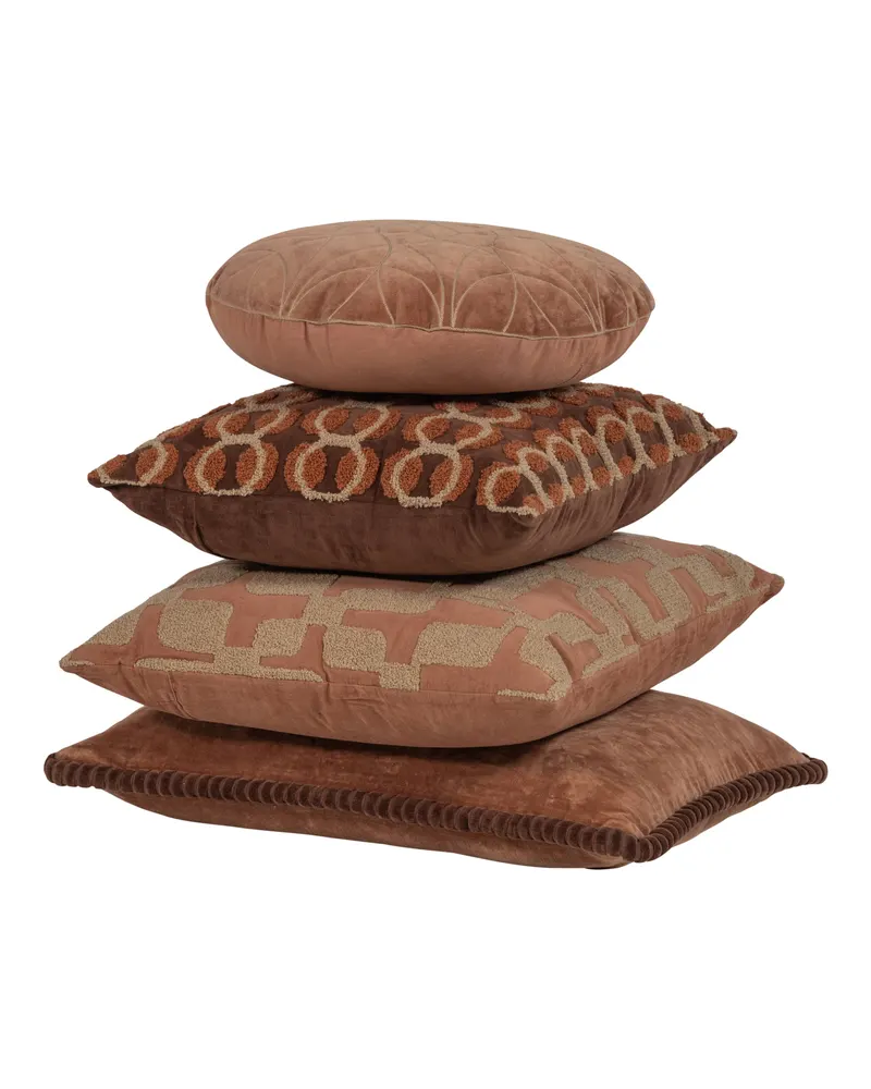 Luvo Dekokissen-Set mit vier unterschiedlichen Formen, Rosa/sand