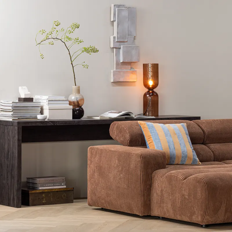 Maan Schreibtisch, Dunkelbraun, im Wohnraum, Ansicht 2