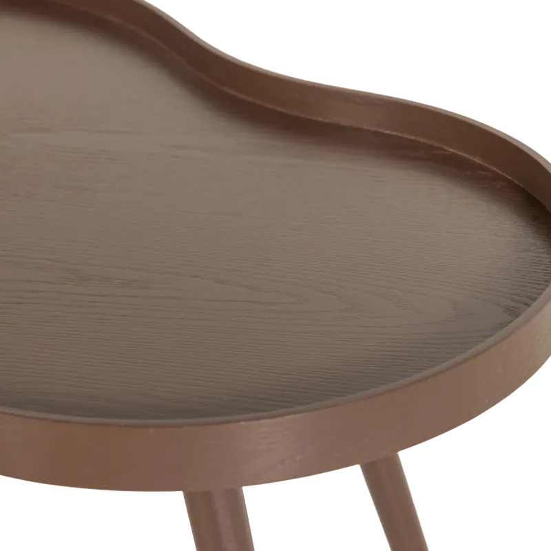 Mae Beistelltisch mit organischer Form, Braun, Detail
