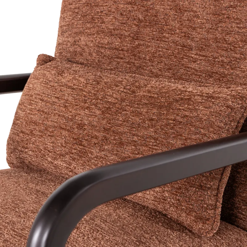 Mark Sessel mit Chenillebezug in Braun, Detail, Ansicht 1