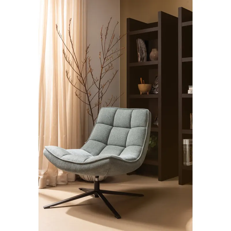 Maudi Drehsessel, Blaustein, Polyester, im Wohnraum, Ansicht 2