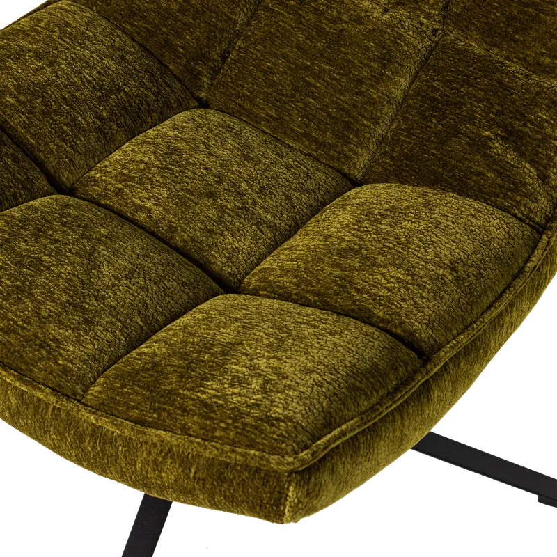Maudi Drehsessel, Grün, Chenille, Detail, Ansicht 1