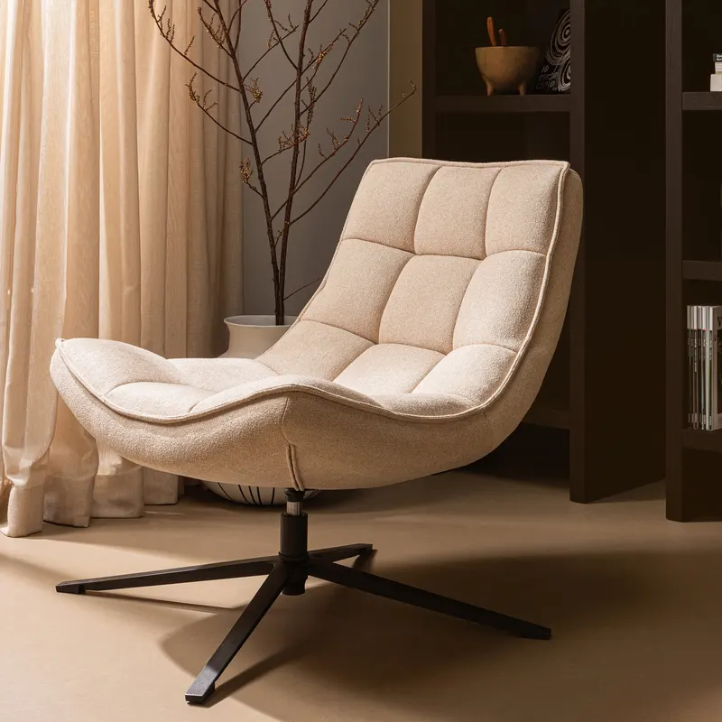 Maudi Drehsessel, Natur, Polyester, im Wohnraum