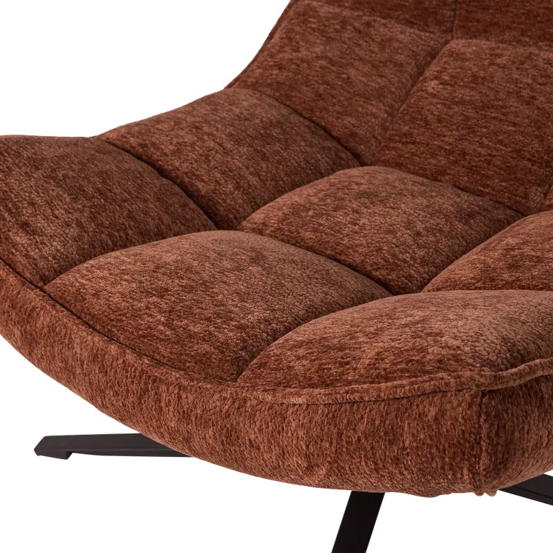 Maudi Drehsessel, Braun, Chenille, Detail, Ansicht 1