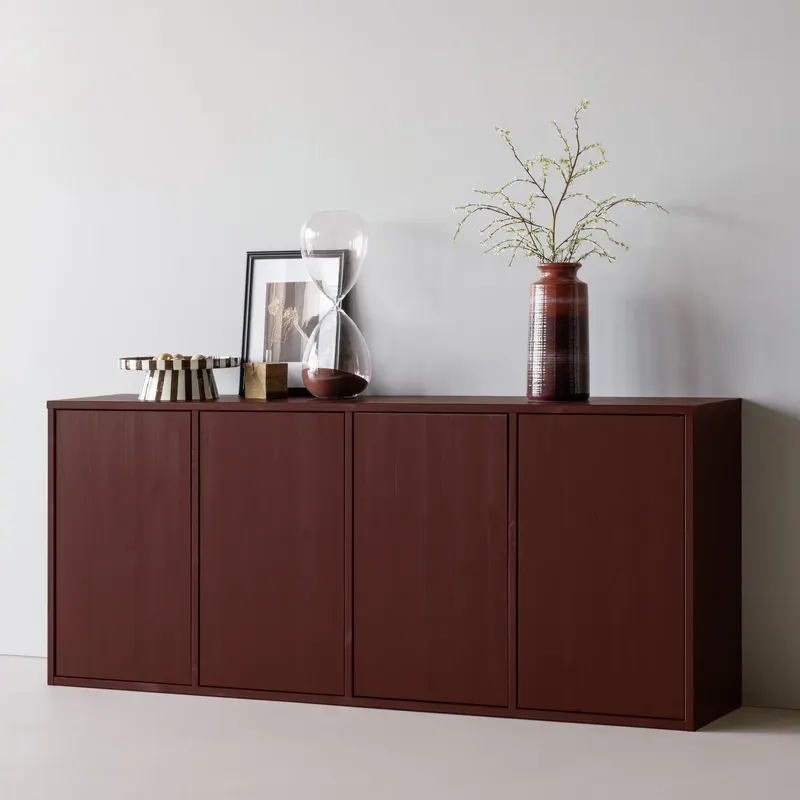 Merel Sideboard Burgunderrot, im Wohnraum, Ansicht 1