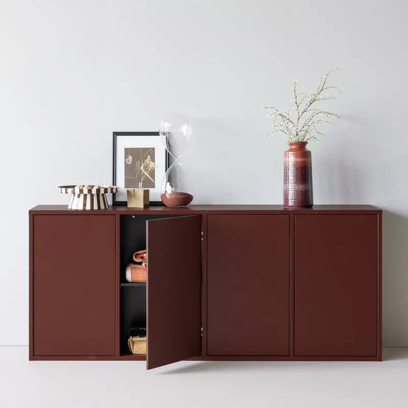 Merel Sideboard Burgunderrot, im Wohnraum, Ansicht 2