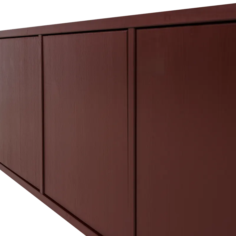 Merel TV-Möbel aus Kiefer, Burgunderrot, Detail, Ansicht 1